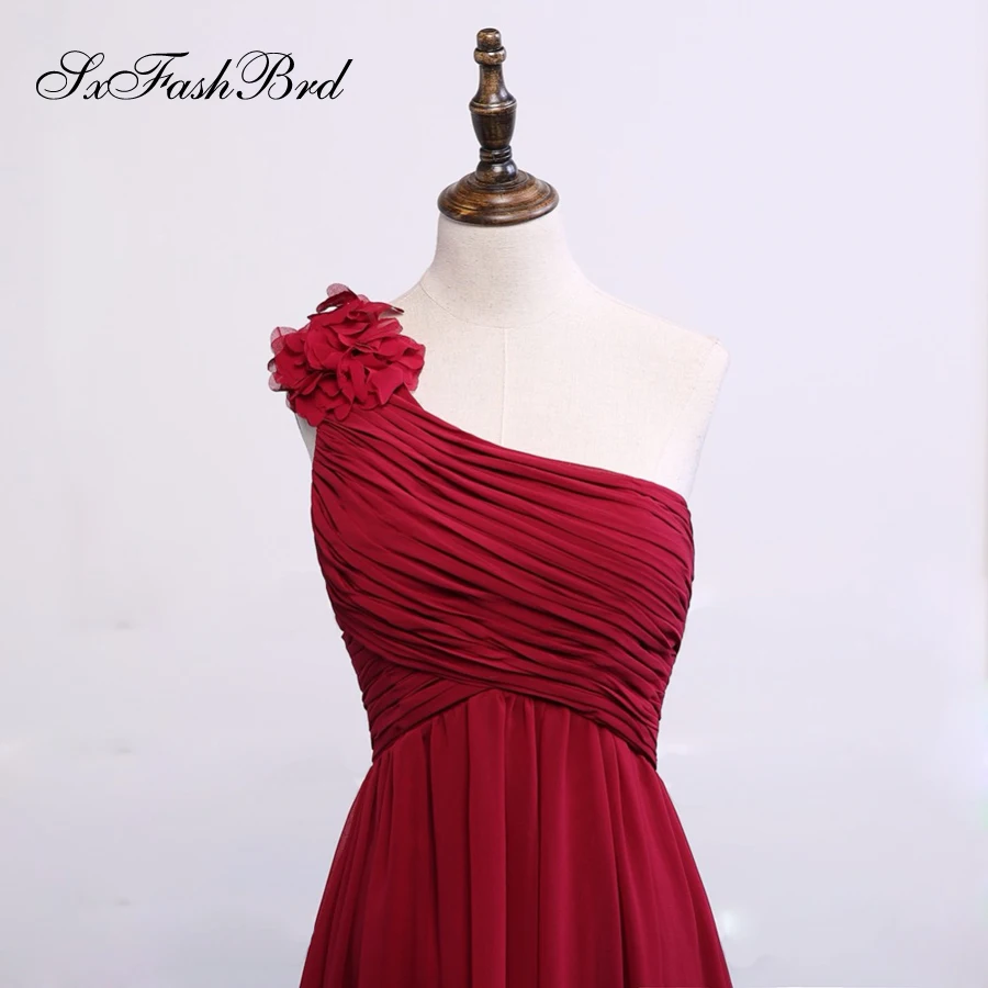 Vestidos De Festa Longo простой халат Soiree цветы на одно плечо длинное шифоновое Формальное