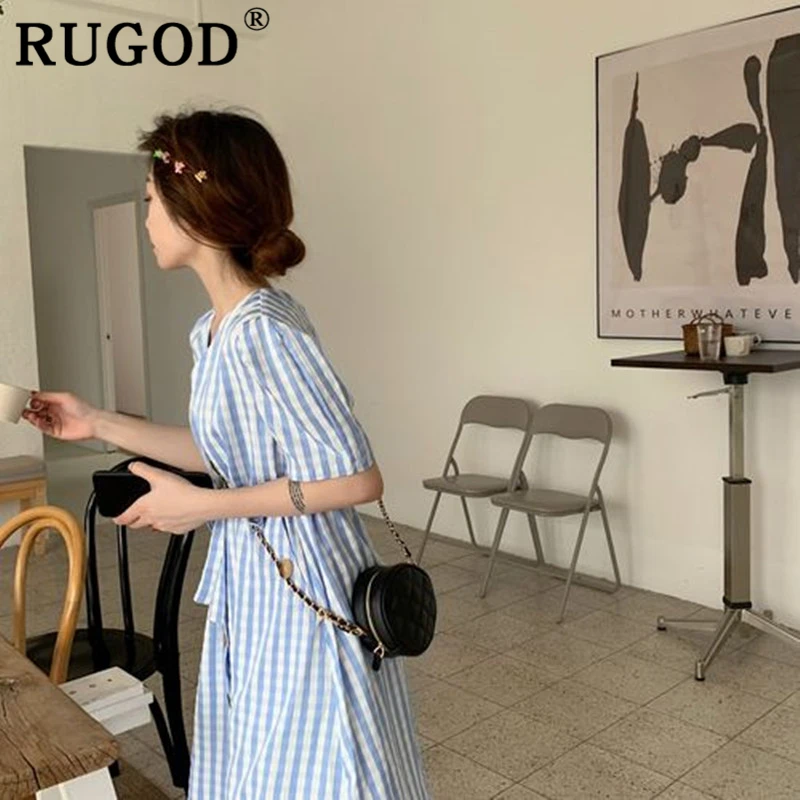 RUGOD элегантный место на пуговицах длинное женское платье Модные V образным