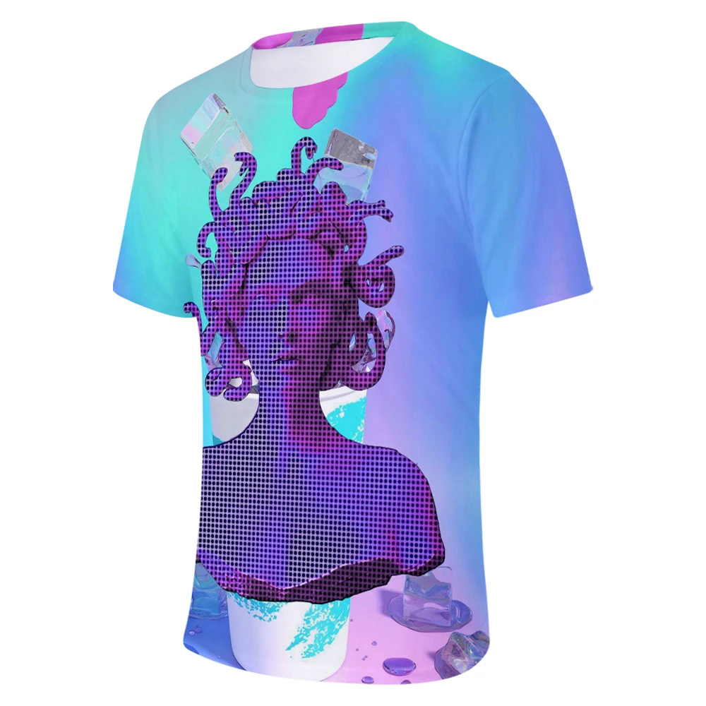 Новый модный костюм для косплея Vaporwave повседневные футболки с коротким рукавом и
