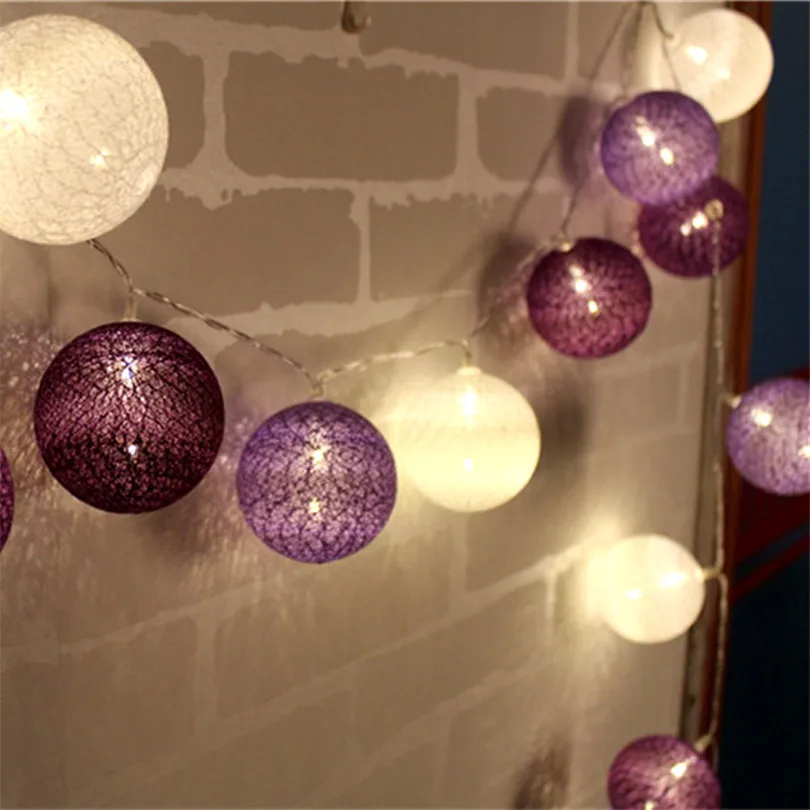 

10/20/30pcs LED Cotton Ball String Lights For Patio Wedding Party Christmas Natal Garland Decor Indoor Fairy Warmth light