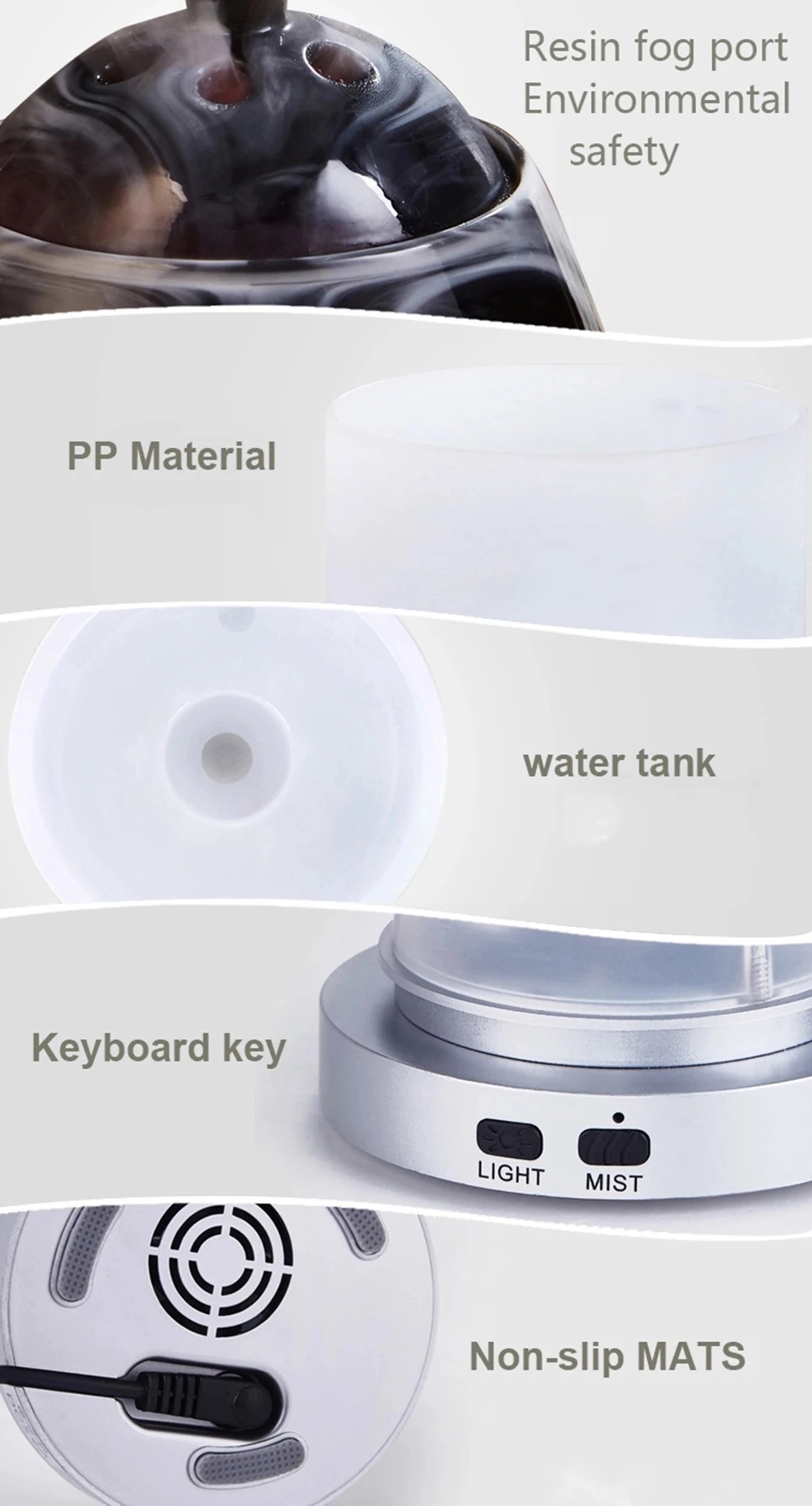 Aroma Diffuser Ultrasonic Burner Multi-function Colorful Ink Wind Aromatherapy Humidifier Air Freshener for Home Decor Bedroom