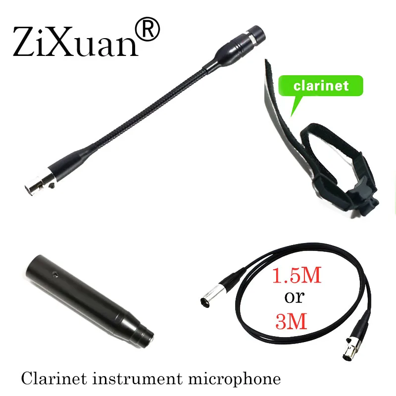 Pro кларнет музыкальный инструмент микрофон с XLR большой 3Pin Phantom адаптер питания 1,5 м/3 м удлинитель