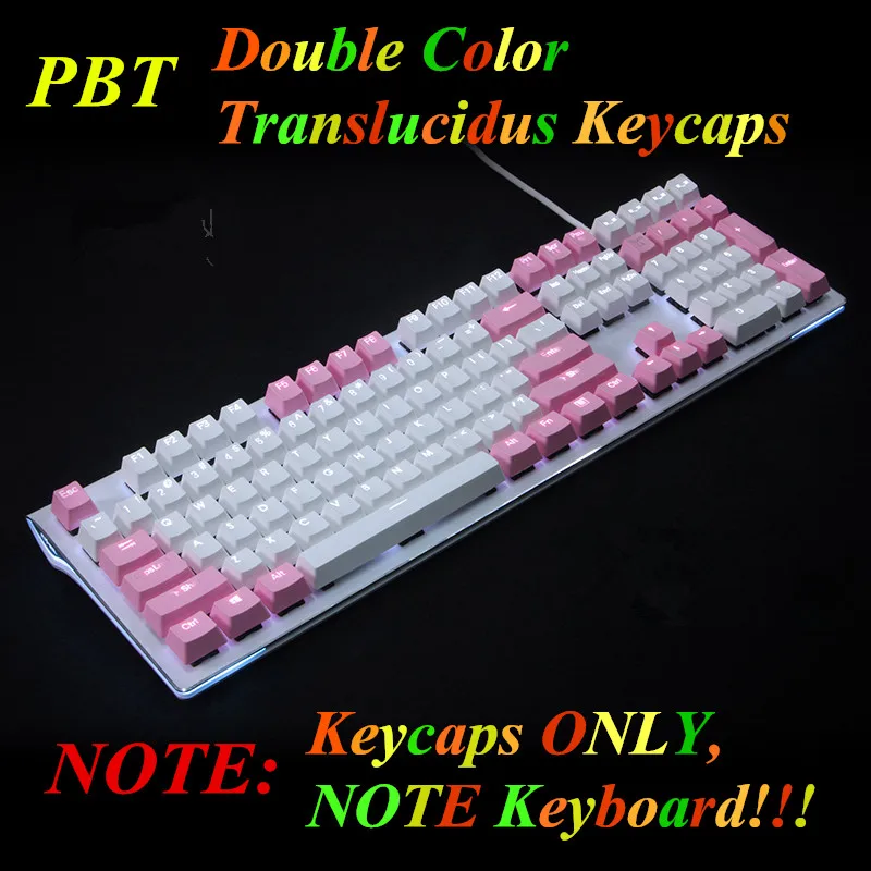 Брелок для ключей transmicidus белый розовый 108 PBT с подсветкой OEM профиль MX механическая клавиатура игровая