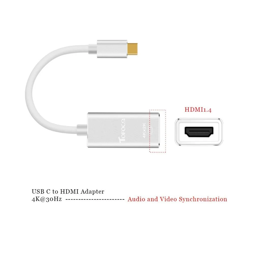 Переходник с USB C на HDMI разрешение 4K переходник 3 1 типа для Galaxy S8 Plus MacBook Pro Chromebook