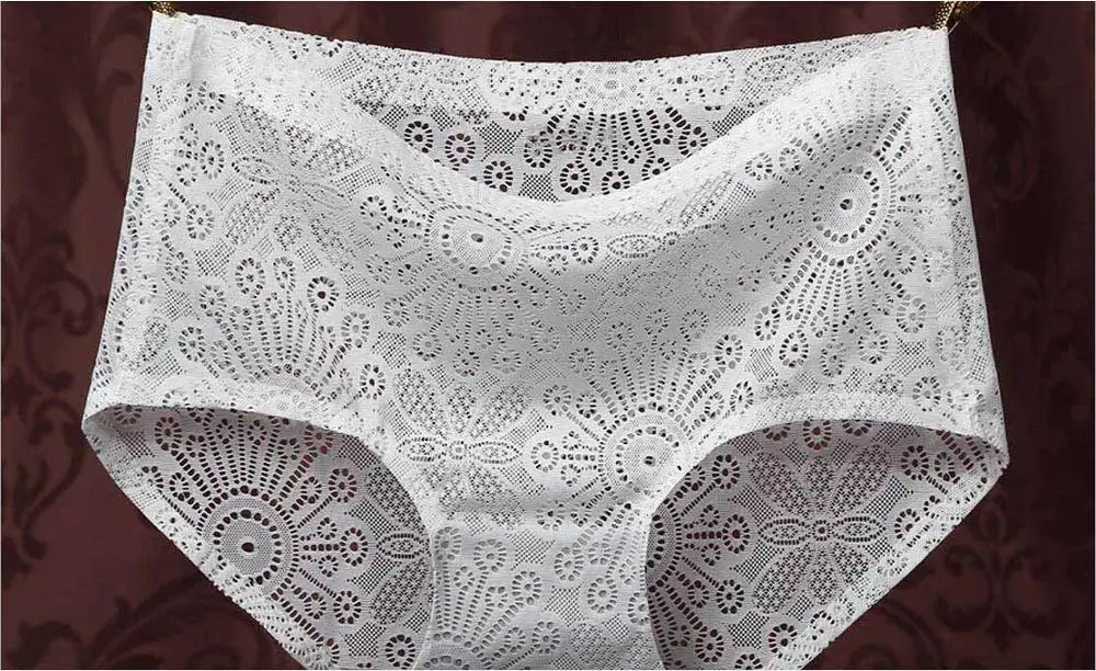 white Новое бесшовное сексуальное нижнее белье с треугольным вырезом, кружевное белье с рисунком в талии, размер M L#7269 - Цвет: white