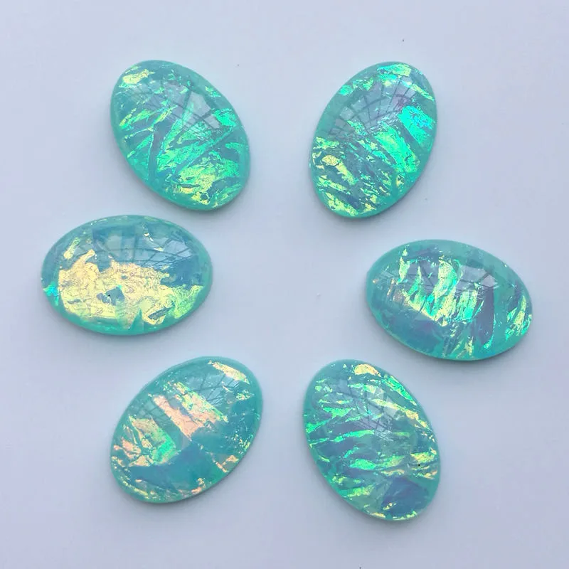 

100 PCS 13x18mm 35# Oval Resin Beads Cabochon Dome Flat back Loose beads DIY Jewelry Accessories Wholesale customization