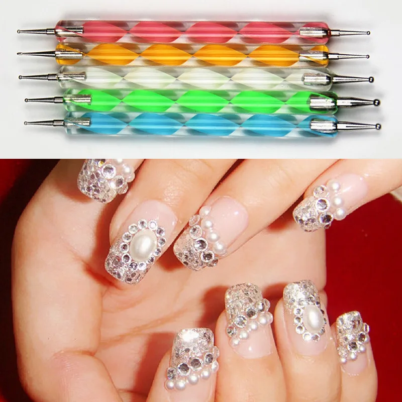 5 компл./лот профессиональные инструменты для дизайна ногтей точечных ручек