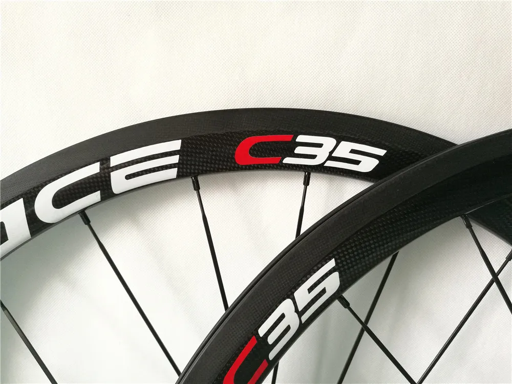 New! Customized High quality oem decal 700C 38mm ACE C35 C50 carbon clincher road bike wheels 50/60/88mm with Powerway R36 hubs | Спорт и