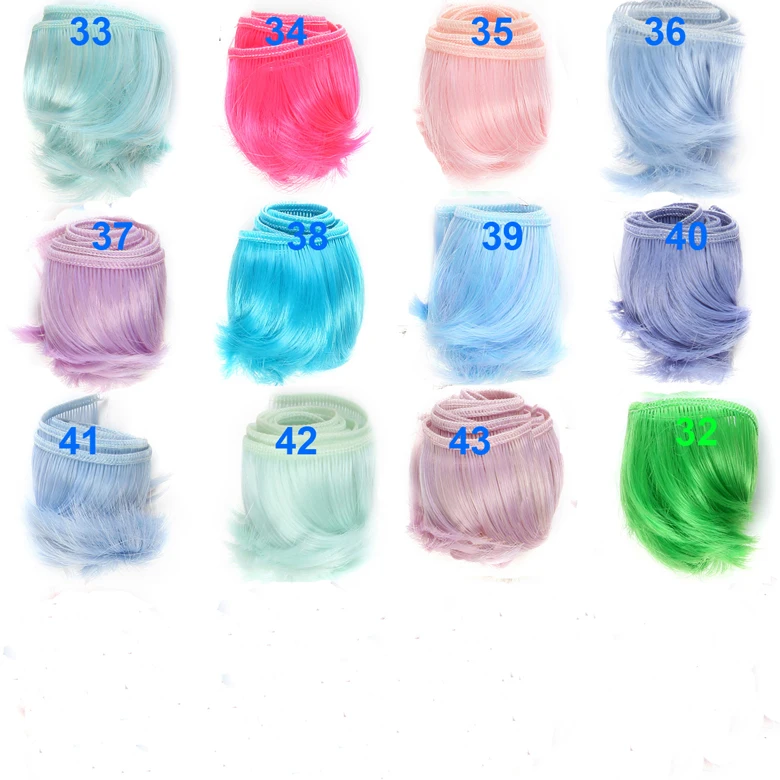 Розовый зеленый синий 5 см кукла короткие волосы для 1/3 1/4 1/6 BJD сделай сам челка