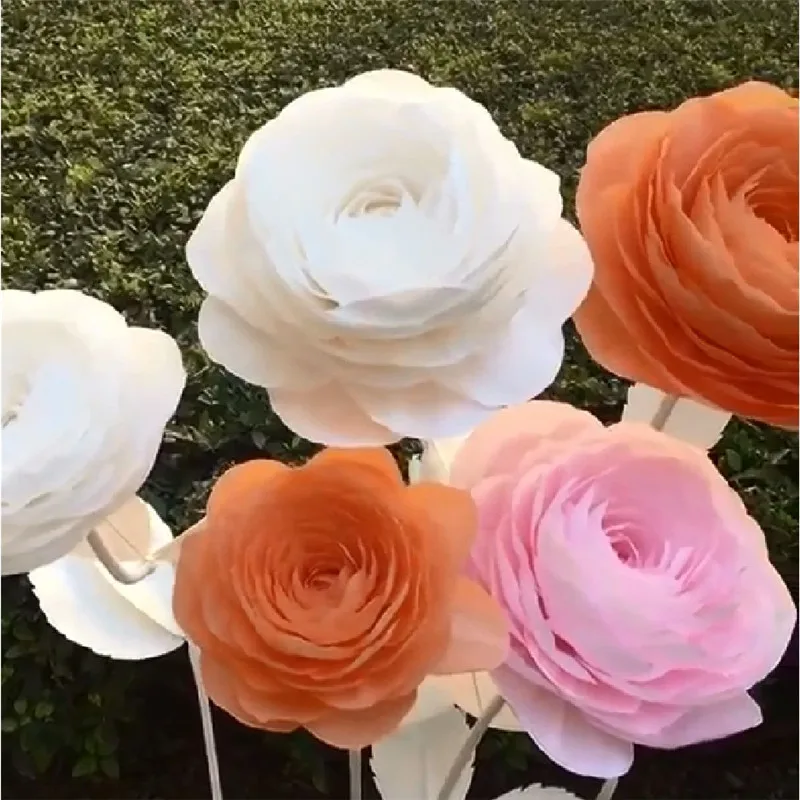 Пион стоящий гигантский бумажный цветочный магазин окно 1