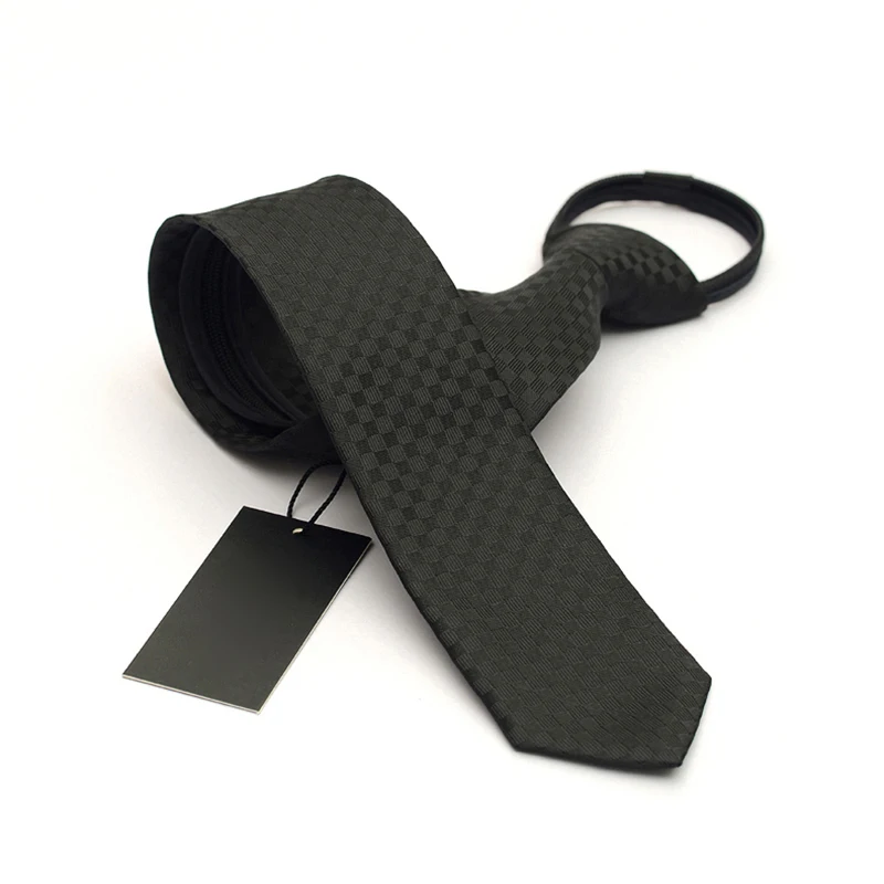 Black Plaid Новинка, 5 см, черный галстук комплекты нашейные аксессуары галстук легко вытащить ленивый узкий галстук Бизнес совещание интервью свадебные туфли на молнии, мужские галстуки - Цвет: Black Plaid