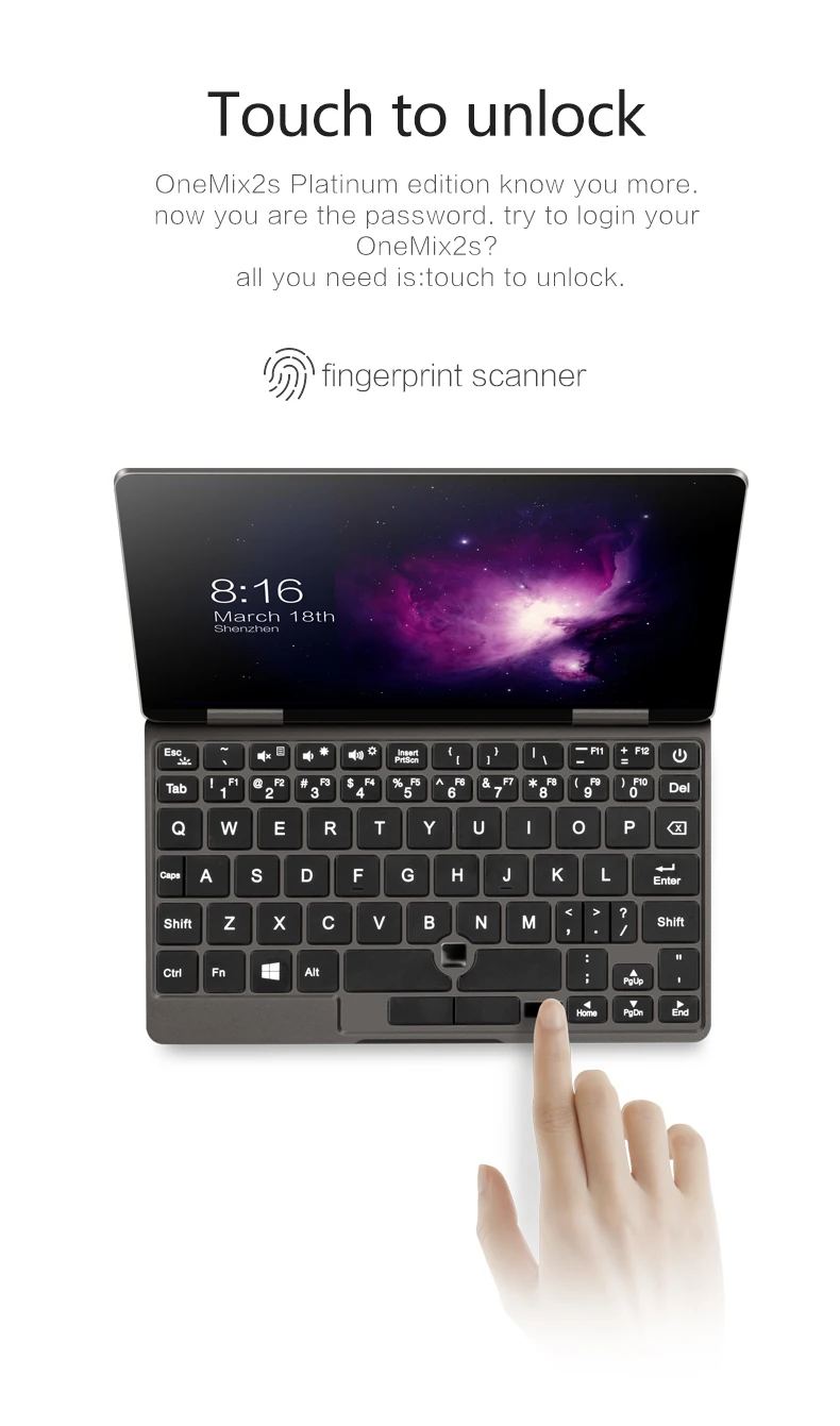 " планшетный ПК с сенсорным экраном Распознавание отпечатков пальцев 360 YOGA 2в1 ноутбук компьютер Intel i7 8500Y Лицензия win10 8G 512G