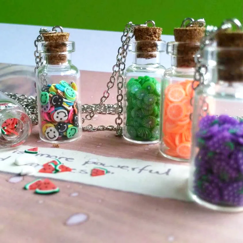 Houbian Хрустальное стекло Желая бутылка ожерелье фруктовая серия ручной работы