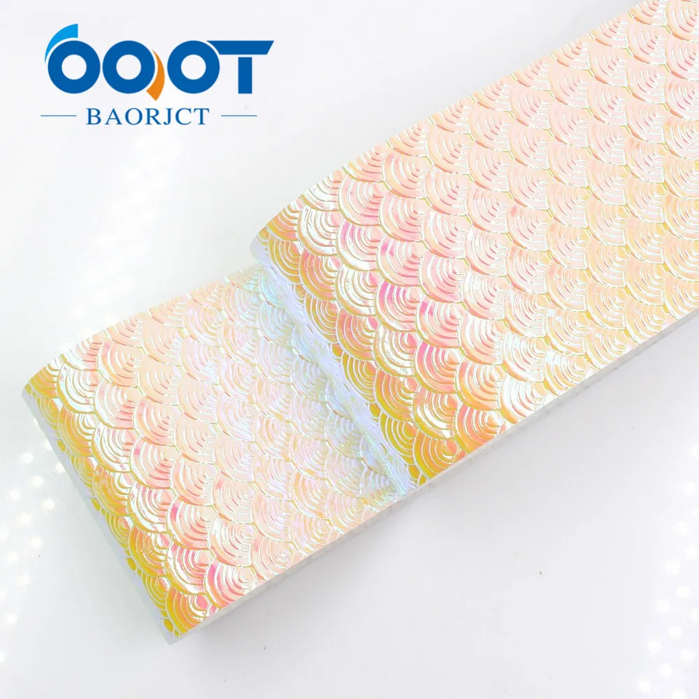 OOOT BAORJCT I-19517-129 75 мм Красочные градиент Русалка блестящие чешуи ленты, DIY банты аксессуары Свадебная вечеринка украшения 2y