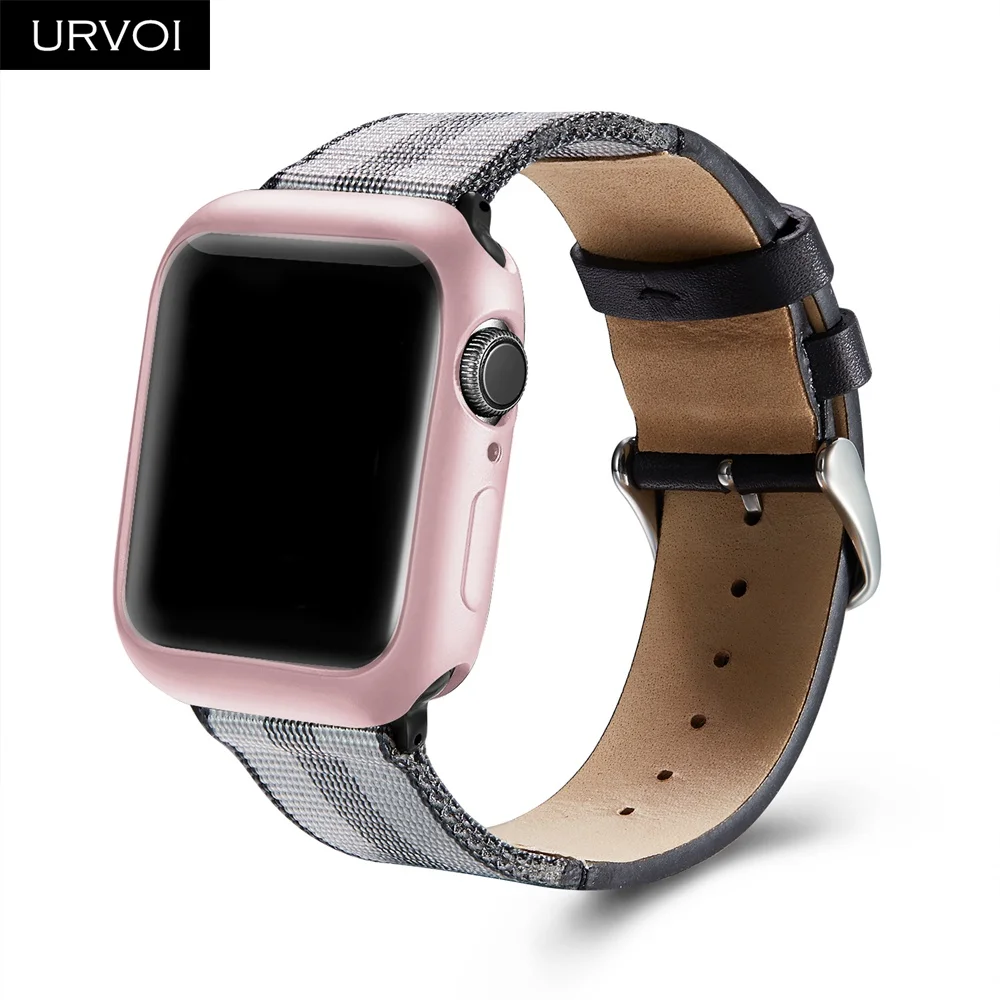 Бампер URVOI для apple watch 4, 5, 3, 2, ТПУ чехол, чехол для iwatch, протектор, тонкая рамка, матовая, цветная, с рисунком, 38, 40, 42, 44 мм