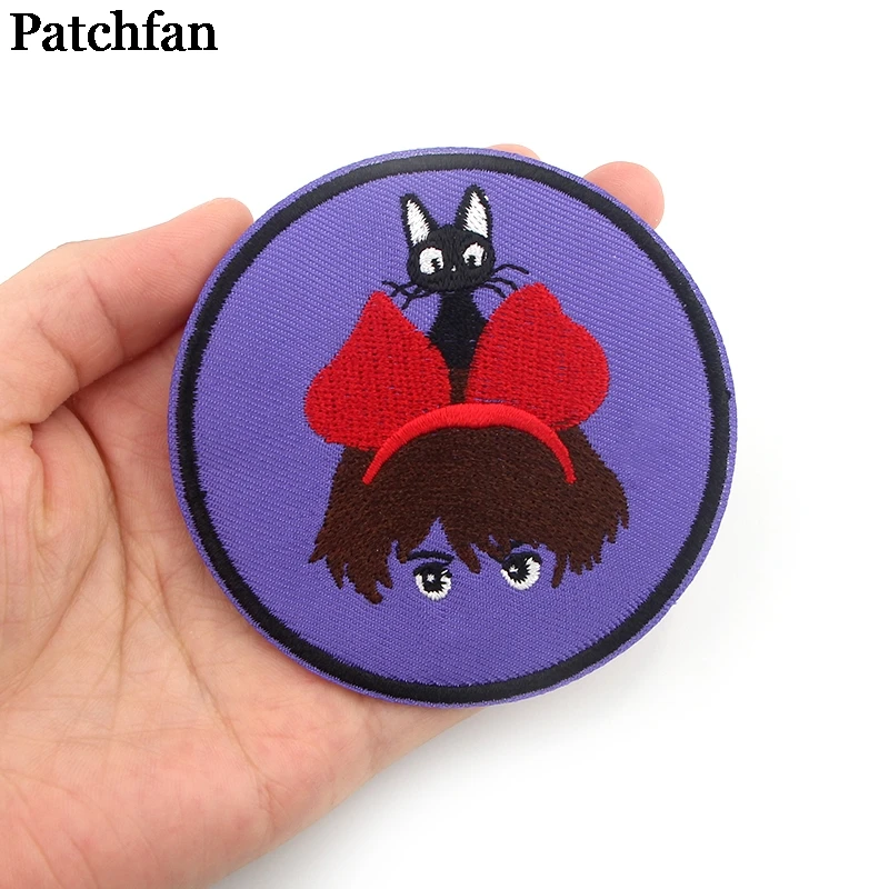 Patchfan Kiki службы доставки, аппликационные заплатки Сделай Сам Железный на обуви рубашка одежда Джерси наклейки в стиле панк вышитые значки A2234