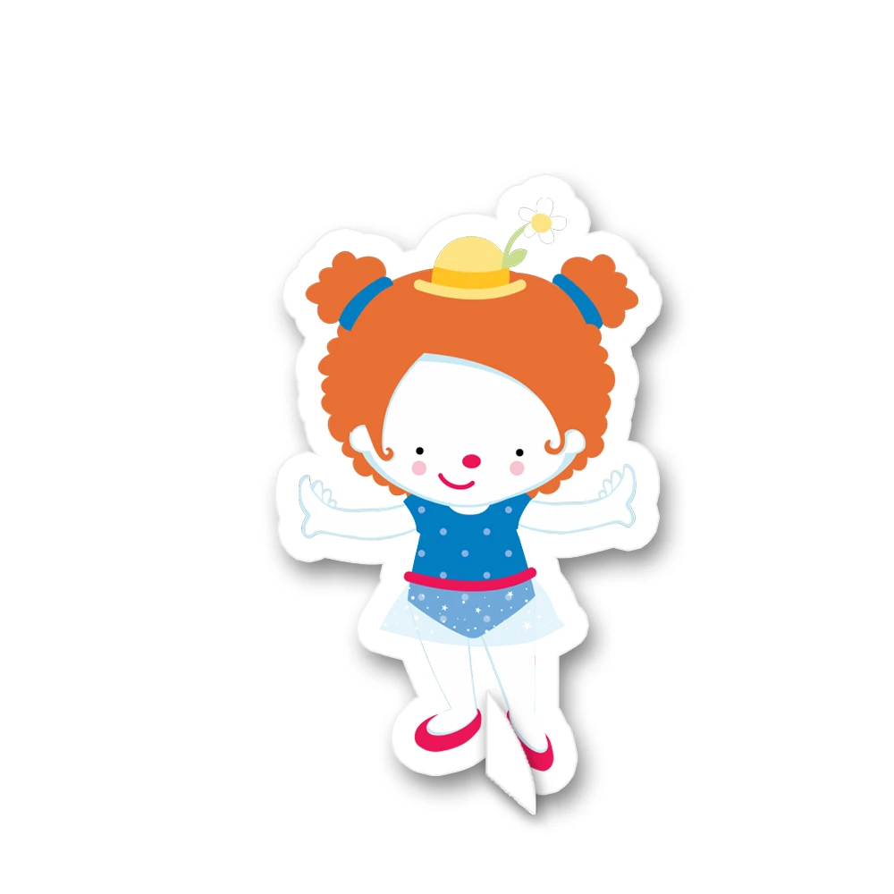 clown girl Цирковая тематика животных стол центральный украшения центральный День Рождения украшения принадлежности цирк животных детский душ - Цвет: clown girl
