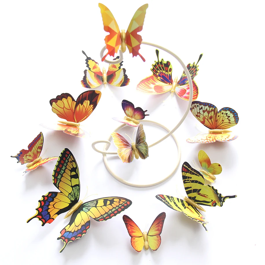 12 шт. 3D магниты бабочки для гостиной детской комнаты окна кухни|Магниты на