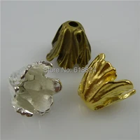 15 pieceslot 11774 alloy gold tone nice flower leaf spacer bead end cap charm bead caps