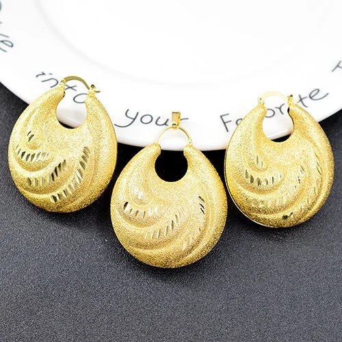 Sunny Jewelry большой набор украшений для женщин колье серьги кулон Романтические круглые ювелирные изделия для вечерние и свадебные - Окраска металла: Earrings Pendant G