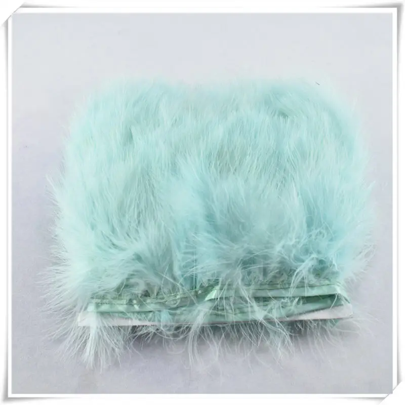 Mint Green 5 ярдов армейский зеленый Пушистый Марабу перо украшение лентами 8-10 см DIY Декор перья фазана для рукоделия Свадебные украшения Шлейфы - Цвет: Mint Green