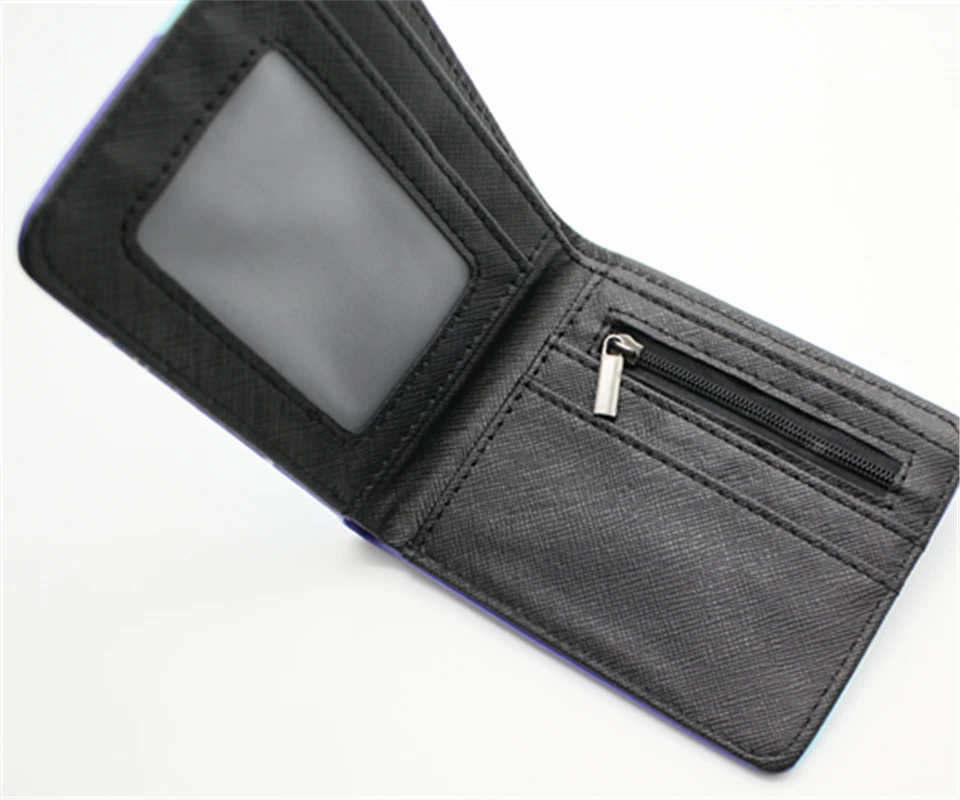 

Anime Kuroko no Basuke Kuroko Tetsuya Pu Short wallet Bifold Photo Card Holder Layers Purse leather Men Coin zip Pocket Handbag
