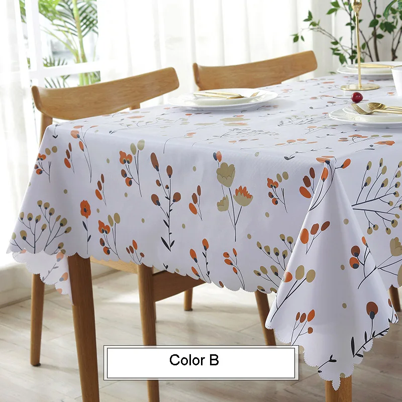 Color B Скатерть из ПВХ, водонепроницаемая, скатерть, свадебная, для кухни, покрытие стола, наппе, скатерть, прямоугольная, Mantel tafelkleed - Цвет: Color B