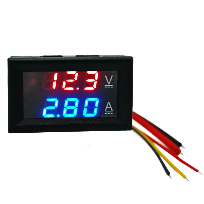 100 шт. компанией DHL fedex Red Bule LED Digital DC 0 в/10A амперметр вольтметр измеритель Амперметр