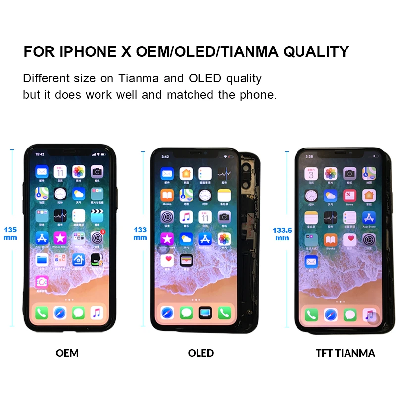 Черный AMOLED OEM панель для iPhone X XS ЖК-дисплей экран без битых пикселей Max ЖК сенсорный