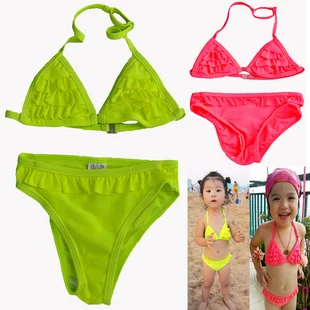 Для маленьких девочек biquini принцесса Бикини детей 2 предмета Купальники для