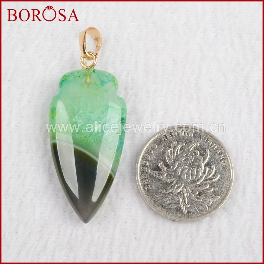 BOROSA 1 шт. наконечник из полированного радужного оникса кристалл Druzy Geode кулон