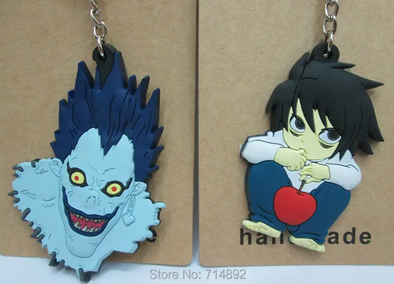 Брелки из ПВХ в виде персонажей мультфильма тетрадь смерти 10 шт./лот бесплатная