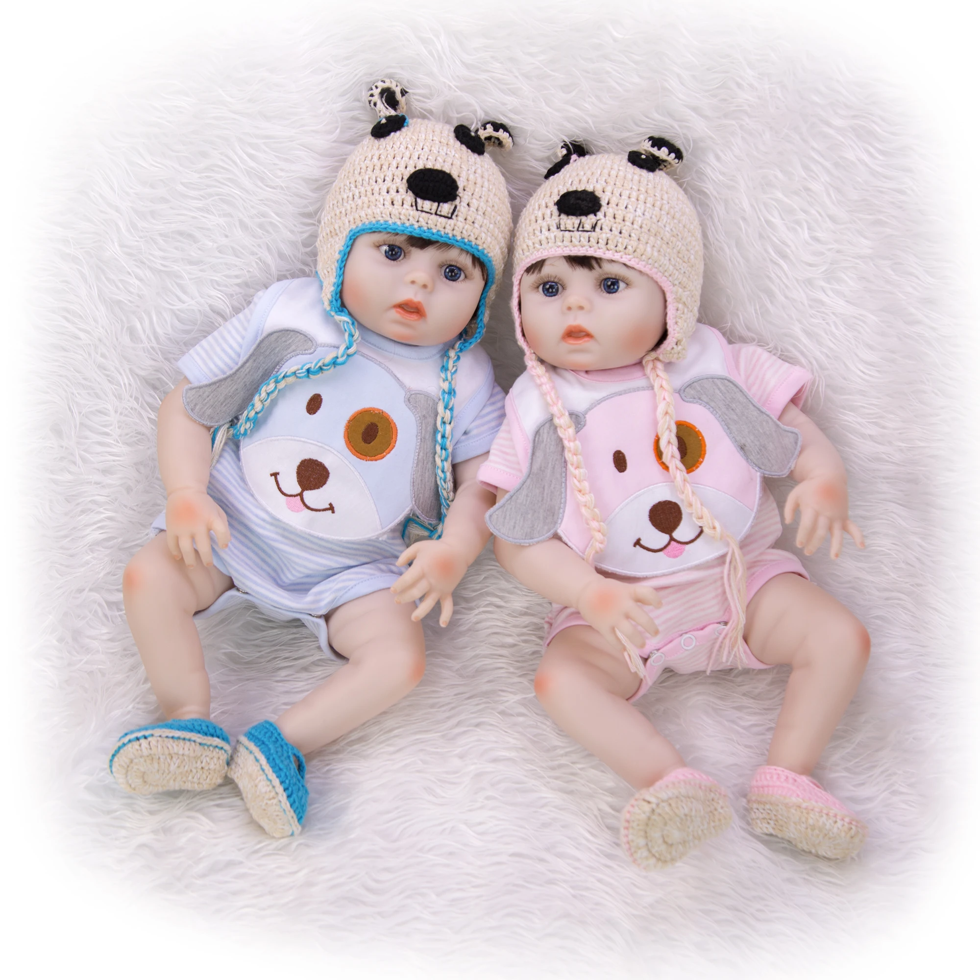 KEIUMI ручной работы 19 дюймов Reborn Baby Doll близнецов Реалистичная полный силиконовые