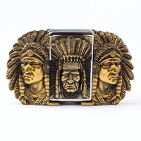 lighter belt men kerosene lighter buckle belt head indian chiefs metal cigarette lighter buckle belts