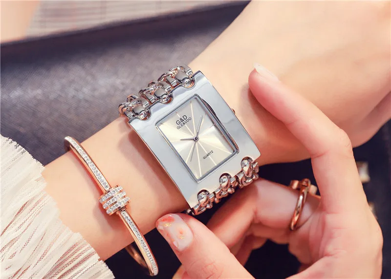 G& D женские наручные часы серебряные кварцевые часы Relogio Feminino Reloj Mujer женские часы лучший бренд роскошные часы подарок для женщин