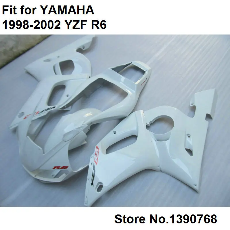 Неокрашенный комплект обтекателей для кузова мотоцикла Yamaha YZF R6 1998-2002 белые