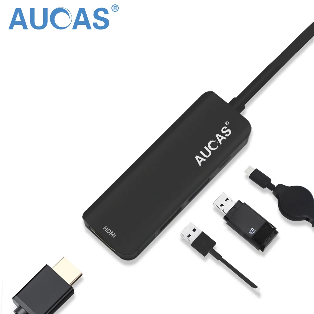 AUCAS 4 в 1 USB 3 0 адаптер типа C к HDMI usb хаб для MacBook Micro док конвертер аксессуары