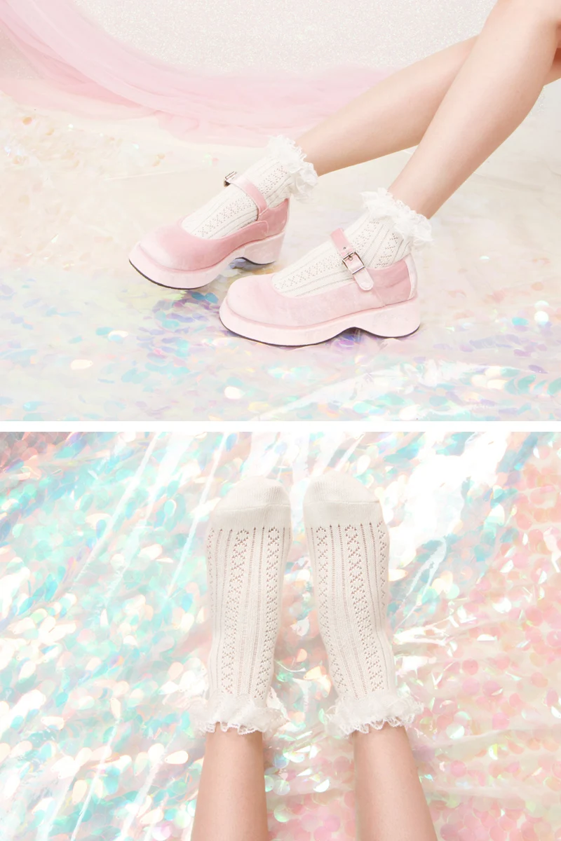 Japanese retro wild small fresh cotton and linen lace socks short hollow breathable students soft sister
