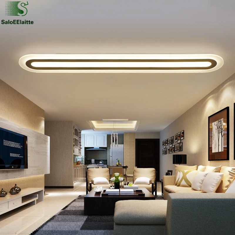 

Modern Super Thin Acrylic Led Ceiling Lamp Straight Metal Ceiling Light Dining Room Lustre Luminarias Indoor Lighting Fixtures