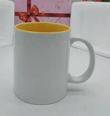 Цвет внутри керамическая чашка DIY Фото керамическая кружка DIY фото Персонализированное изображение подарок на год мазвэй ежедневный магазин - Цвет: yellow inside