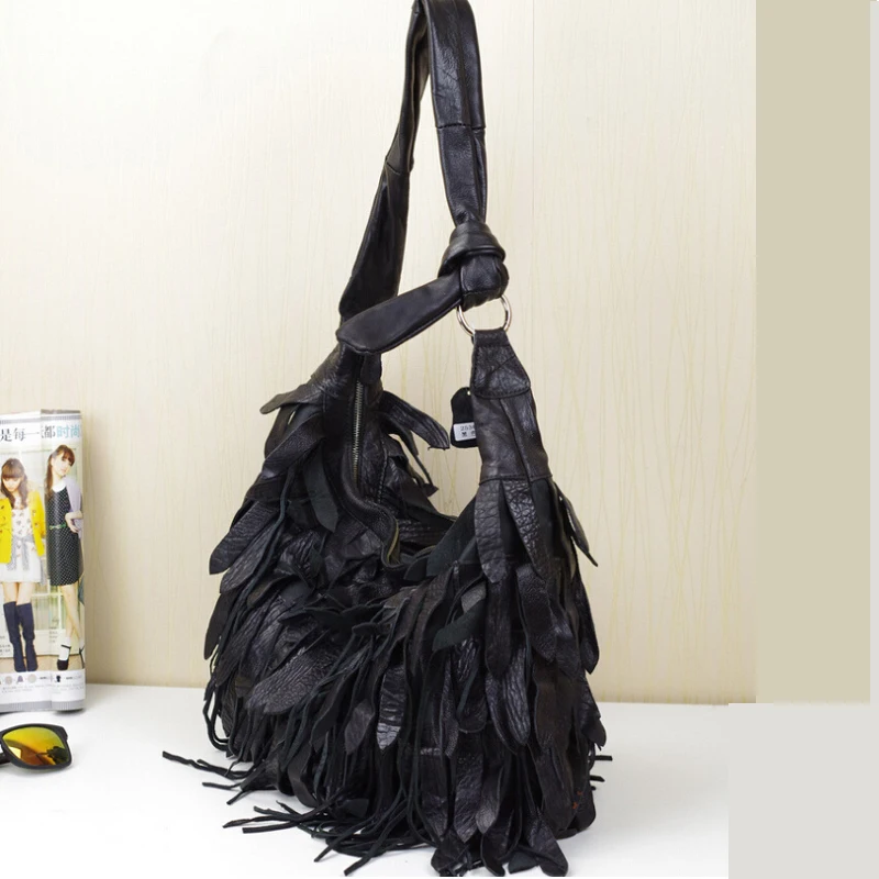 Студинг! 100% натуральные кожаные сумки с кисточками модная женская сумка-тоут