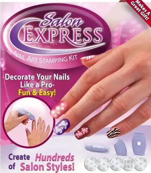 Набор для самостоятельной штамповки ногтей штампы и скребки украшения 5 стилей