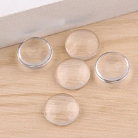 reidgaller 100pcs transparent clear glass cabochon 8mm 10mm 12mm 14mm flat back round dome jewelry findings