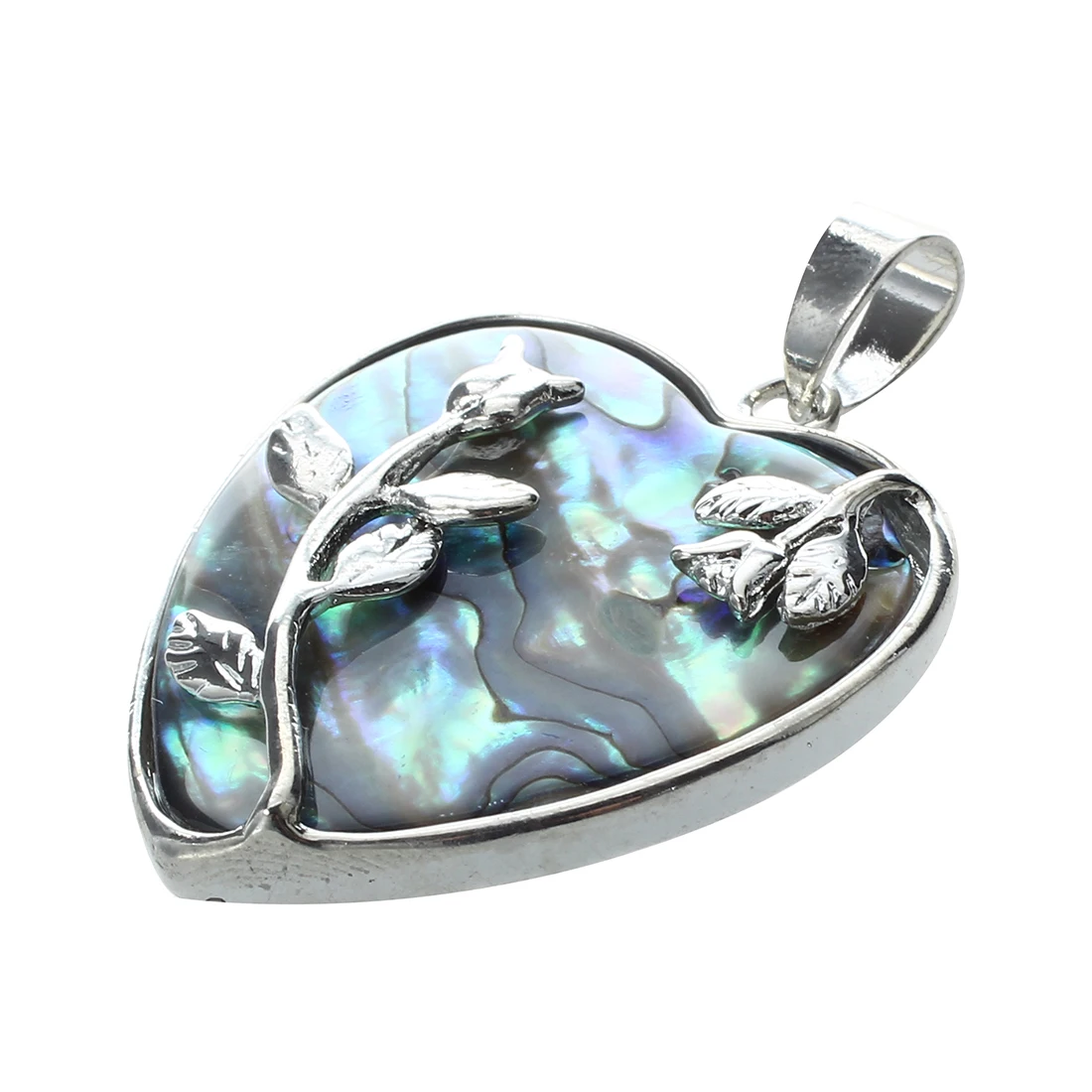 Высокое качество сердце металла Abalone Paua Shell Подвеска Цветок-бусина 1 3&quot |