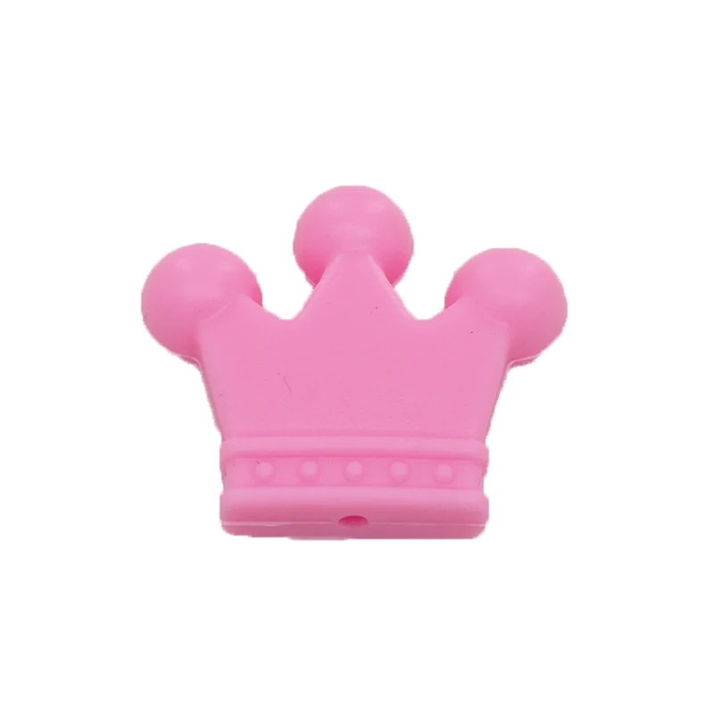 Pink Chenkai 10 шт. BPA бесплатно Корона Силиконовый Прорезыватель для зубов из бусин грызунок детский грызунок для изготовления соска для использования при прорезывании зубов пустышка цепь - Цвет: Pink