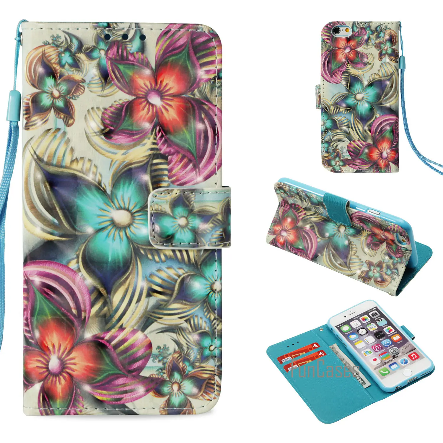 3D Painted Leather Case for Fundas IPhone 6 Plus PU Coque Card Holders Iohone Mobil Aapl Pre Mobile Phome | Мобильные телефоны и
