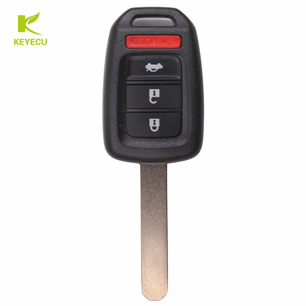 KEYECU 3 + 1 кнопка дистанционного автомобиля брелок 313 8 МГц/433 МГц ID47 для Honda Accord Civic FCC