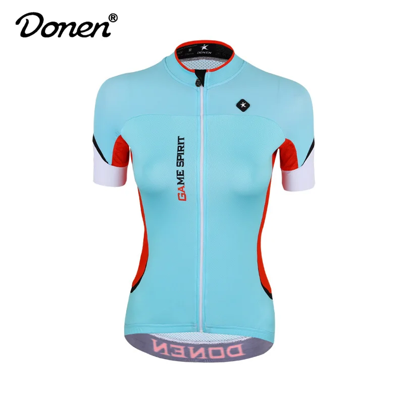 jersey DONEN, новинка, для велоспорта, женский, розовый, короткий рукав, Джерси, нагрудник, шорты, для езды на велосипеде, гоночная команда, дорожный, байкер, для велоспорта, спортивный костюм/комплект - Цвет: jersey