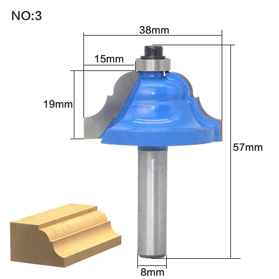 1pc 8mm Shank Corner Round Cove Box Wood Router Bits With Bearing Tungsten Carbide Woodworking Cutting Tools Cheap Price - купить по
