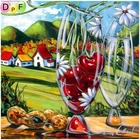 DPF DIY Фрукты на подоконнике 5D мозаика полная квадратная картина из страз вышивка крестиком Алмазная Вышивка ремесла домашний декор настенная живопись